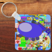 Leuke Sleutelhanger Ruimteschip Cartoon Personages (Voorkant)