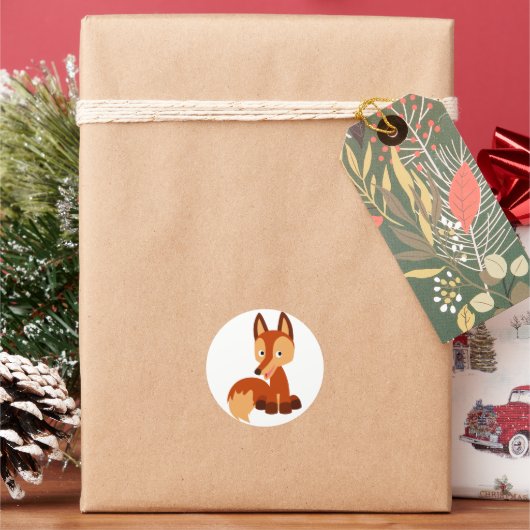 Leuke sluwe Cartoon vos Sticker (Feestdagen)