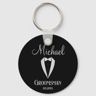 Leuke smoking met Bow Groomsman Zwart Sleutelhanger