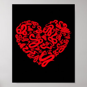 Leuke Snake Lover Valentijnsdag Hart Paar Snake Poster