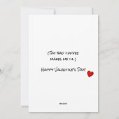Leuke Snarky PERFECT CUP OF COFFEE Custom Valentij Feestdagenkaart (Achterkant)