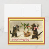  leuke sneeuwbal kerstkaart feestdagenkaart (Voorkant / Achterkant)