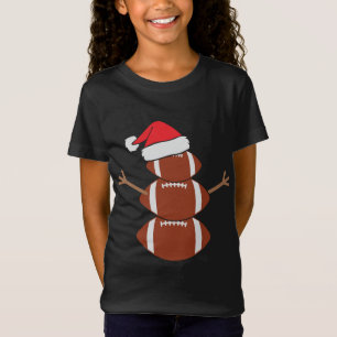 Leuke Sneeuwman Football Rugby Funny Christmas T-shirt