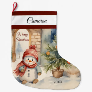 Leuke Sneeuwman gepersonaliseerd Grote Kerstsok