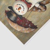 Leuke sneeuwman in outfit met paraplu BA9 decoupag Tissuepapier (Detail)