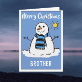 Leuke sneeuwman kerst Kaart voor een broertje