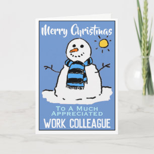 Leuke sneeuwman kerst Kaart voor een collega