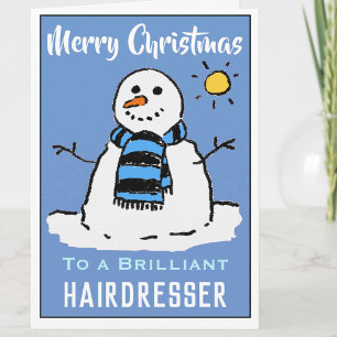 Leuke sneeuwman kerst Kaart voor een kapper