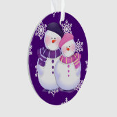 Leuke Sneeuwman Koppel Ornament (voorkant)