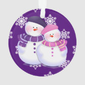 Leuke Sneeuwman Koppel Ornament (achterkant)