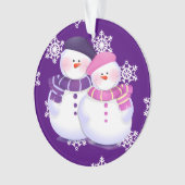 Leuke Sneeuwman Koppel Ornament (voorkant)