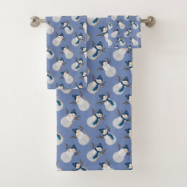 Leuke Sneeuwman met de Kleur van Beanie - van Bad Handdoek