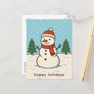 Leuke sneeuwman Schattigee kerst Feestdagenkaart