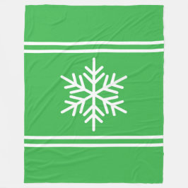 Leuke Sneeuwvlok Kerst Groen Wit Racing Stripes Fleece Deken