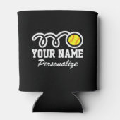 Leuke softbal cartoon aangepaste naam Verjaardagsc Blikjeskoeler (Achterkant)