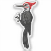 Leuke specht cartoon illustratie sticker (Voorkant)