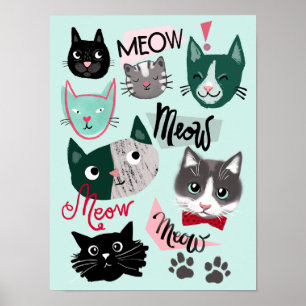 Leuke speelgoedkamer pret kat gezichten kinderen k poster