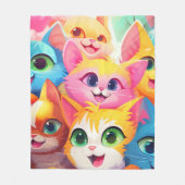 Leuke speelse anime kittens fleece deken (Voorkant)
