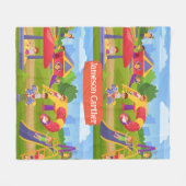 Leuke Speelse Kleurrijke Kinderen Speeltuin Fleece Deken (Voorkant (Horizontaal))