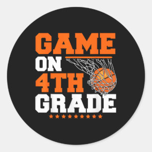 Leuke Spelen op Vierde Grade Basketbal Eerste Dag Ronde Sticker