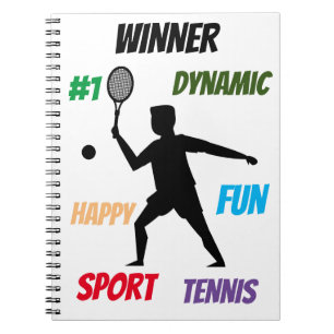 Leuke speler tennis notitieboek