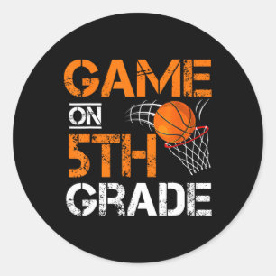 Leuke spelletjes op de vijfde klas basketbal eerst ronde sticker