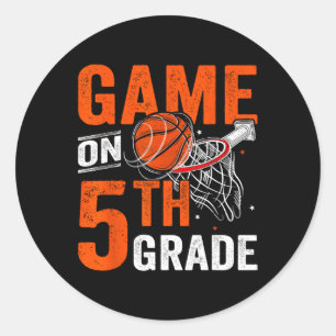 Leuke spelletjes op de vijfde klas basketbal eerst ronde sticker