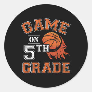 Leuke spelletjes op de vijfde klas basketbal eerst ronde sticker