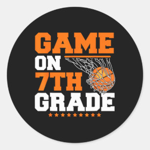 Leuke spelletjes op de zevende klas basketbal eers ronde sticker