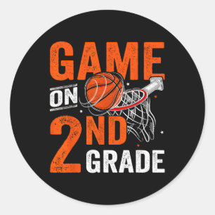 Leuke spelletjes op tweedeklas basketbal eerste da ronde sticker