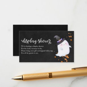 Leuke spook Halloween baby shower display shower Informatiekaartje