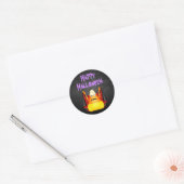 Leuke Spooky Candy Corn Happy Halloween Ronde Sticker (Envelop)