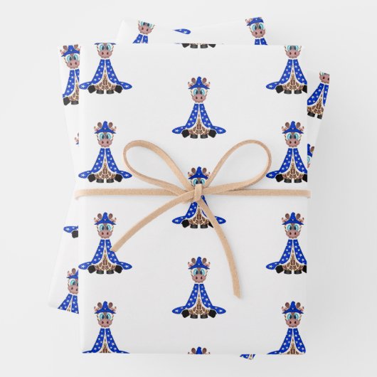 Leuke Spooky Halloween Giraffe Wizard Inpakpapier Vel (In situ)