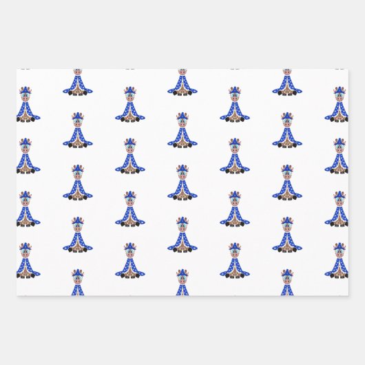 Leuke Spooky Halloween Giraffe Wizard Inpakpapier Vel (Voorkant)