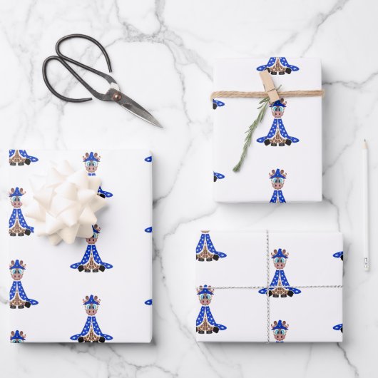 Leuke Spooky Halloween Giraffe Wizard Inpakpapier Vel (Voorkant)