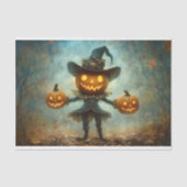 Leuke Spooky Pompoen Hoofd Persoon AB3 Decoupage Tissuepapier (Voorkant)