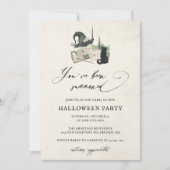 Leuke Spooky Waterverf Kalligrafie Halloween Party Kaart (Voorkant)