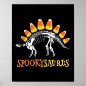 Leuke Spookysaurus Candy Corn Dinosaurus Halloween Poster (Voorkant)