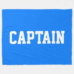 Leuke sportieve CAPITEIN Witte tekst op helderblau Fleece Deken