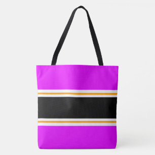 Leuke Sportieve Fel Roze Zwart Oranje Witte Strepe Draagtas