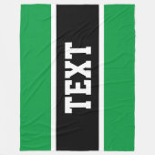 Leuke Sportieve Heldergroen Zwart Wit Centrum Stri Fleece Deken (Voorkant)