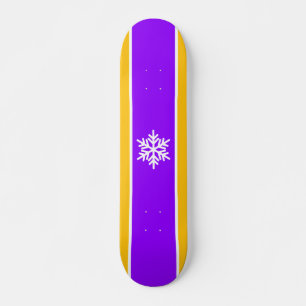 Leuke Sportieve Paarse Oranje Witte Strepen Sneeuw Skateboard