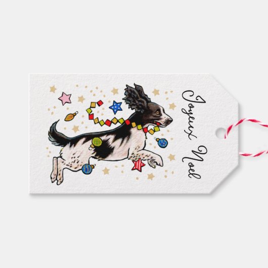 Leuke Springer Spaniel Hond Kerstmis Aangepaste Na Cadeaulabel (Voorkant (Horizontaal))