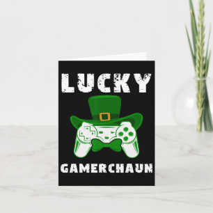 Leuke St. Patrick's Day Geluk Gamer Videospel Gam Kaart