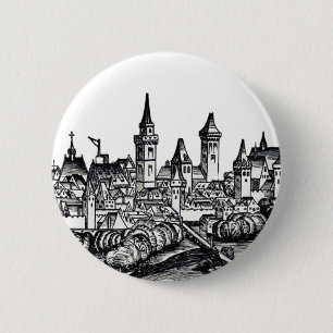 Leuke stad in Frankrijk aan de Middellandse Zee Ronde Button 5,7 Cm