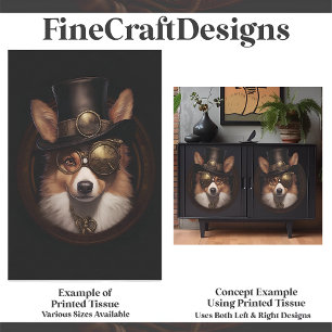 Leuke Steampunk Leuke Welsh Corgi Hond D5R Découpa Tissuepapier