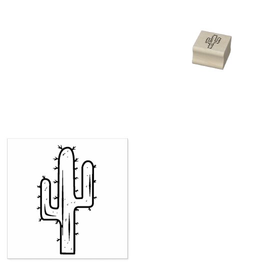 Leuke stekelige stekelige cactus rubberstempel (Gestempeld)