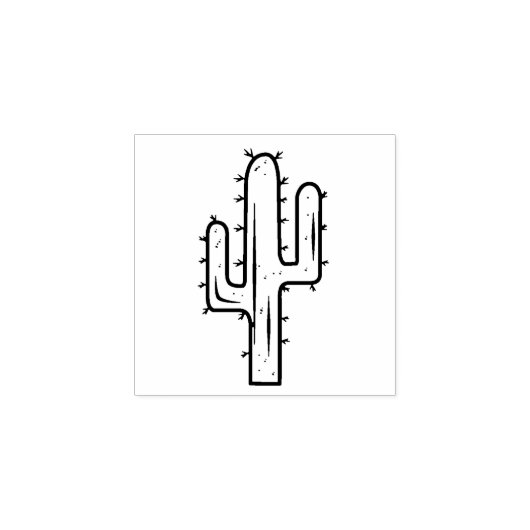 Leuke stekelige stekelige cactus rubberstempel (Afrduk)