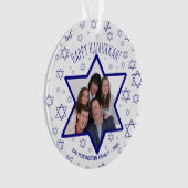Leuke ster van David Happy Hanukkah Foto Ornament (voorkant)