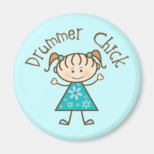 Leuke Stick Meisje Drummer Chick Magneet (Voorkant)
